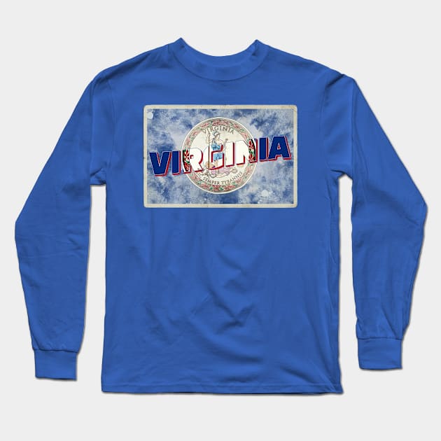 Virginia vintage style retro souvenir Long Sleeve T-Shirt by DesignerPropo